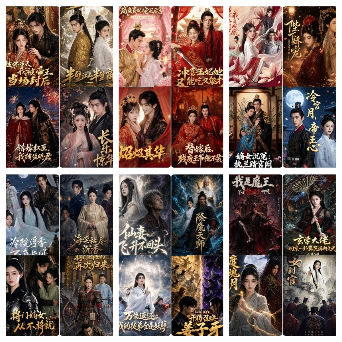 红豆短剧《咸鱼贵妃宠冠后宫》古装爱情短剧海报